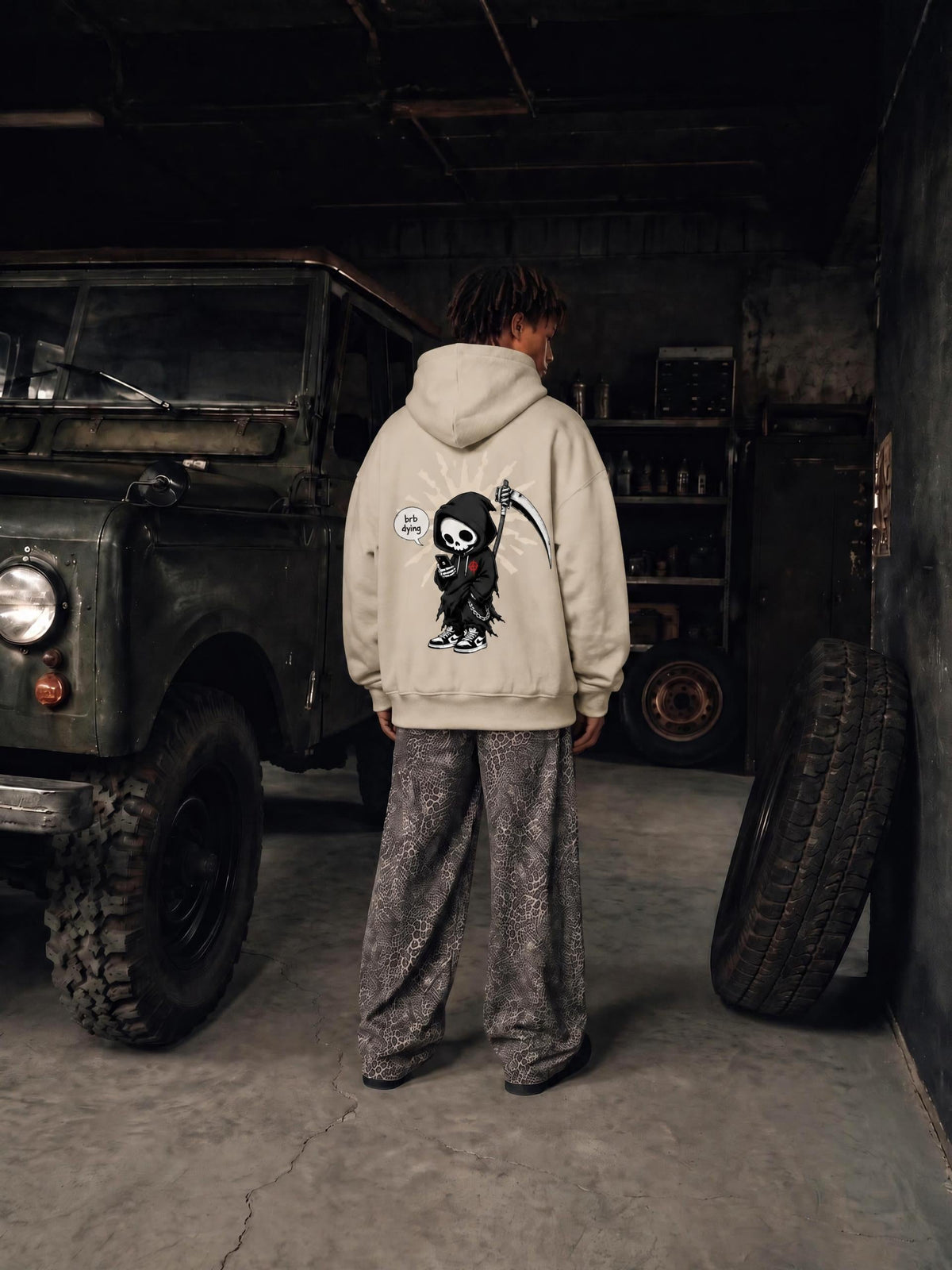 Oversized heavyweight graphic hoodie styled for fall | Formless