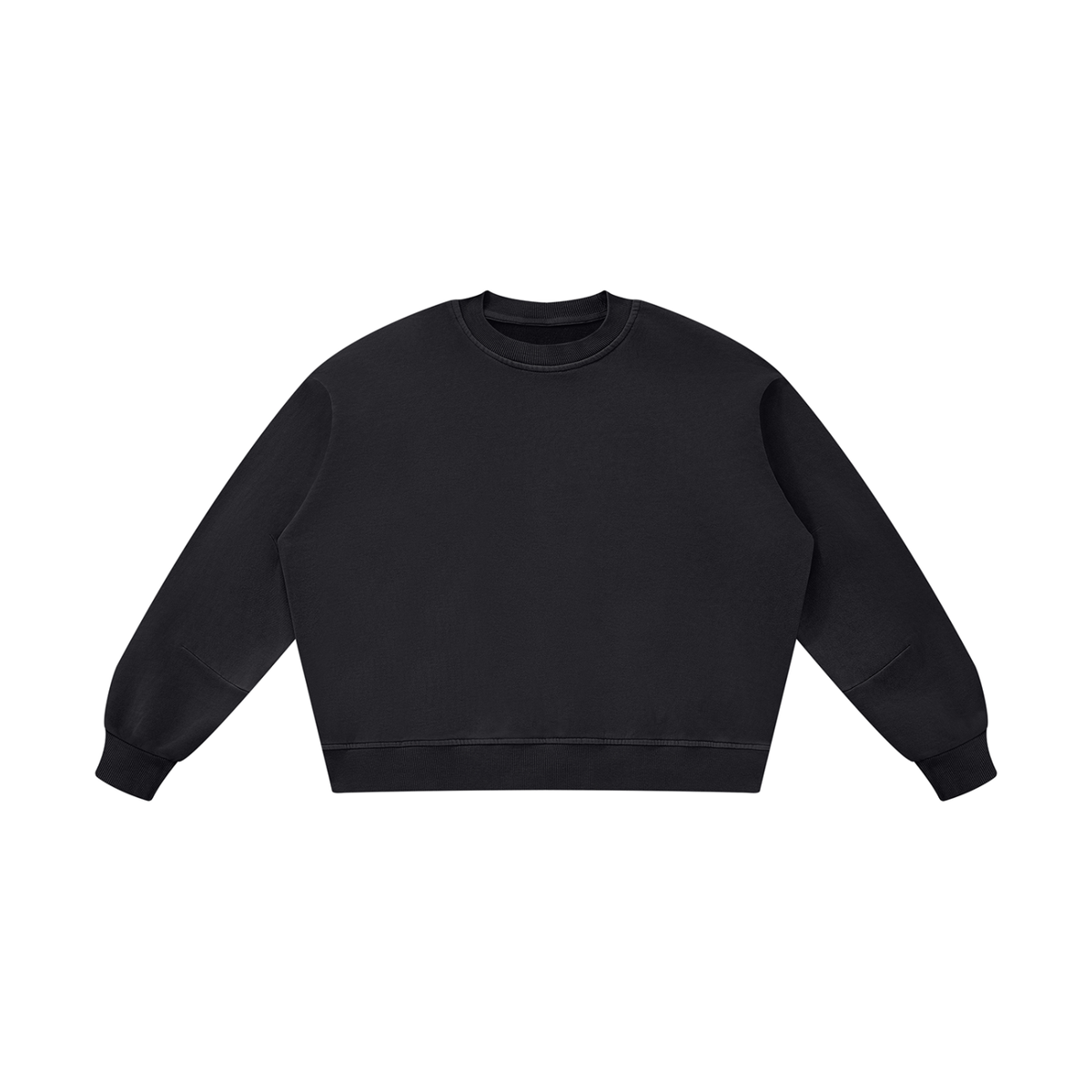 TSUKI 月 distressed sweatshirt in black, plain front view, no print | Formless