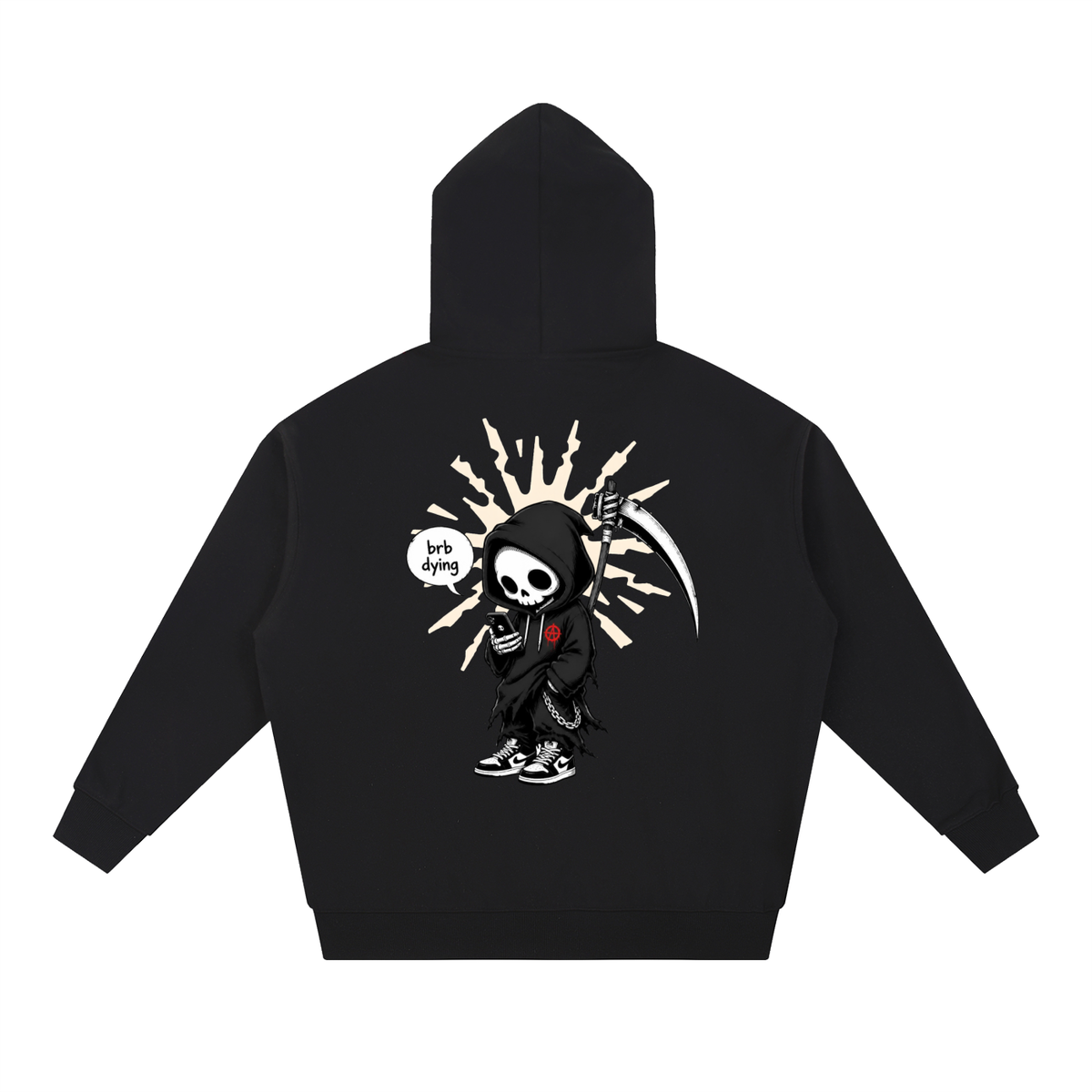 BRB Dying heavyweight graphic hoodie by Formless