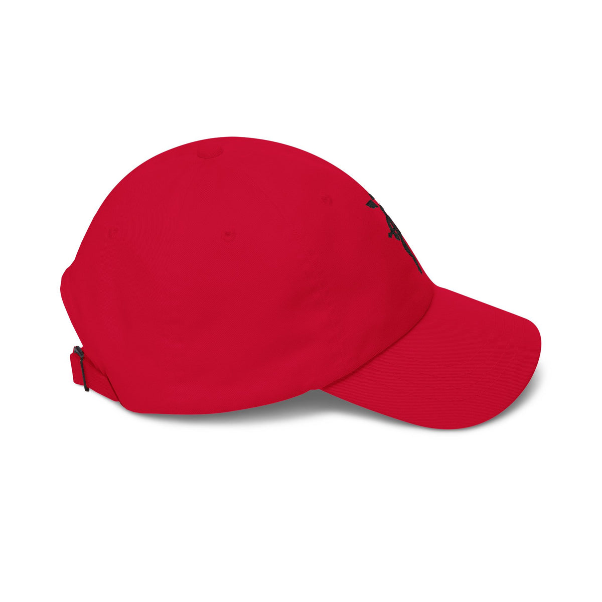 Embroidered cotton twill dad cap in Cranberry, opposite side view | Formless