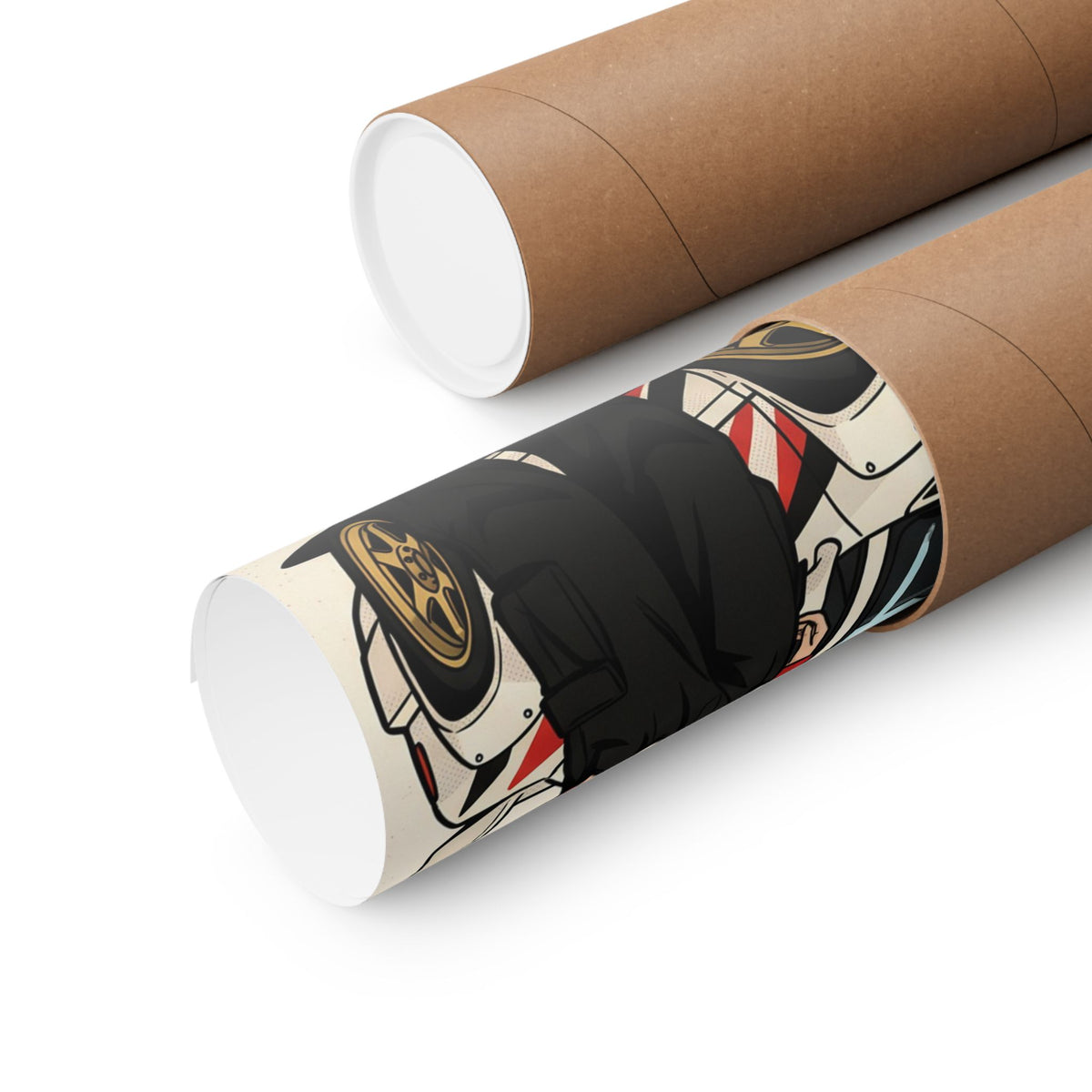 全開 FULL THROTTLE poster rolled beside its kraft shipping tube