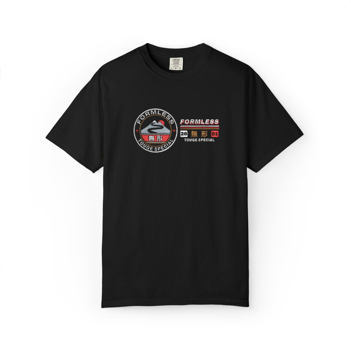 FORMLESS 無形 TOUGE SPECIAL Embroidered Heavyweight Tee — Black