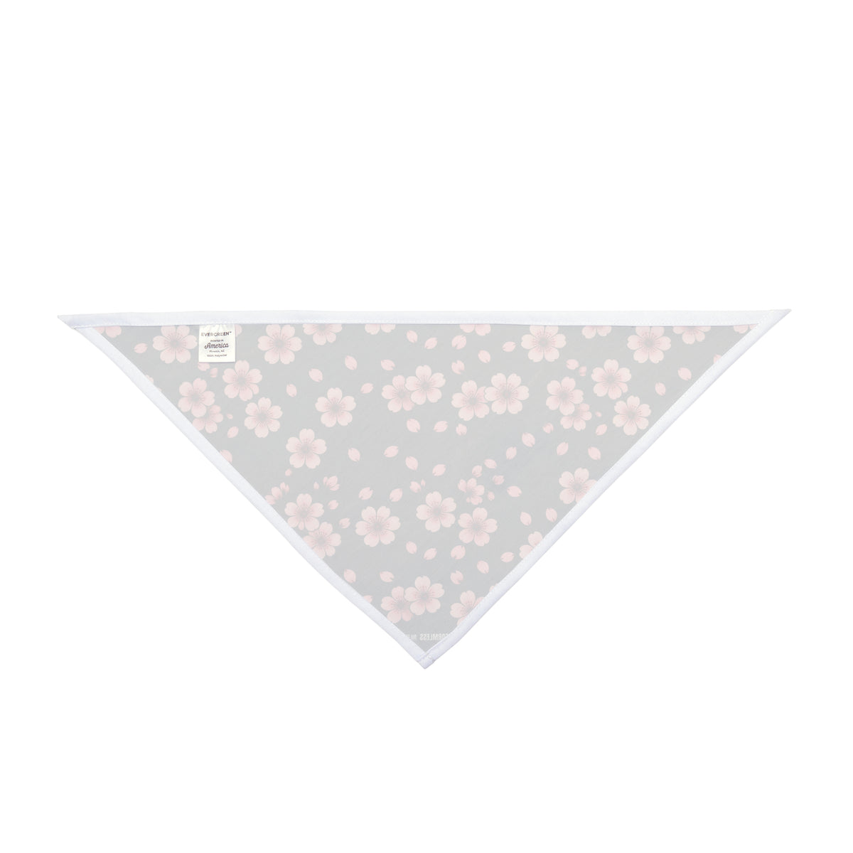 SAKURA dog bandana in black with all-over pink cherry blossom print, second inside lining view | Formless