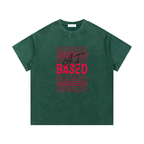 BASED AF - Washed Waffle Knit Tee