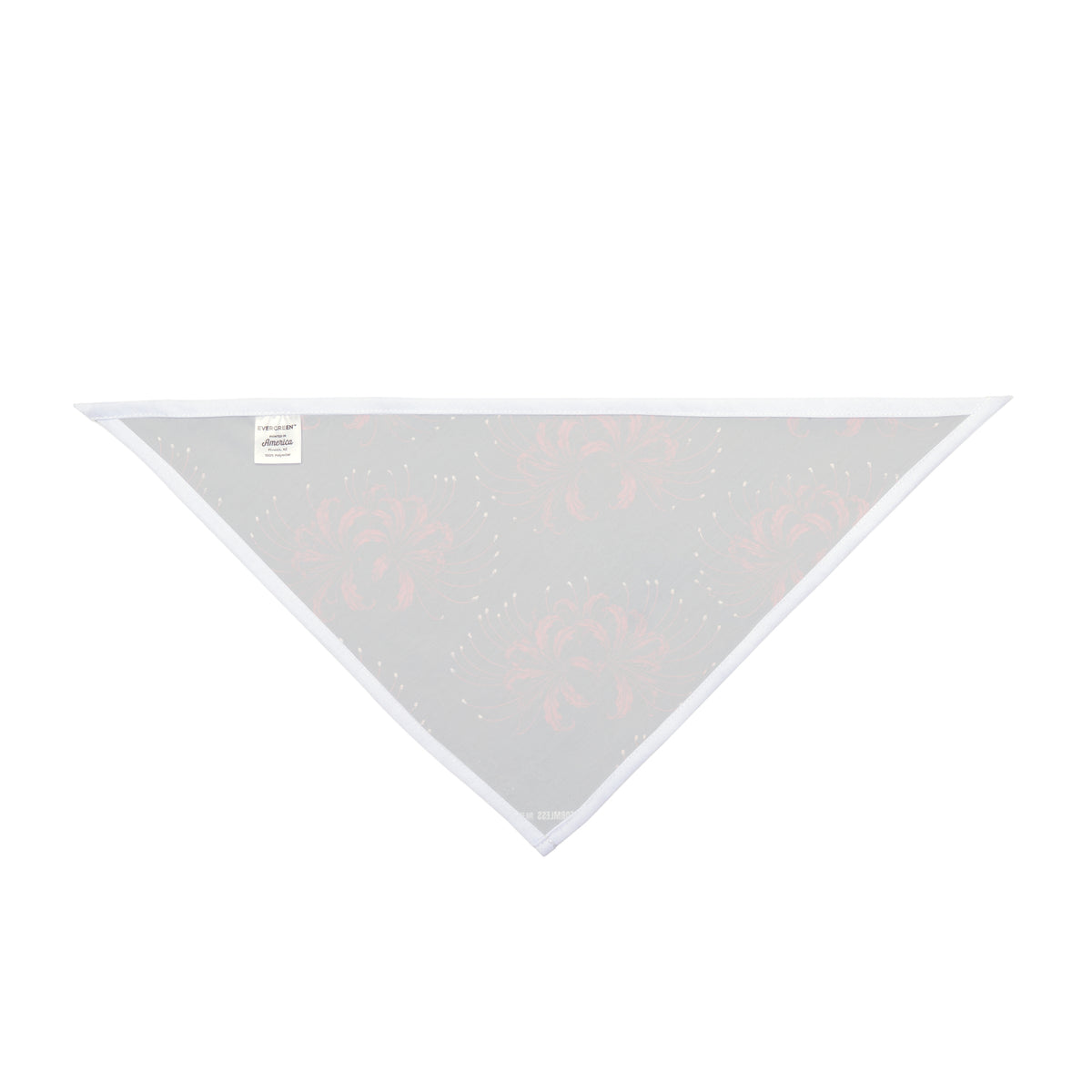 HIGANBANA dog bandana in black with all-over red spider lily print, second inside lining view | Formless