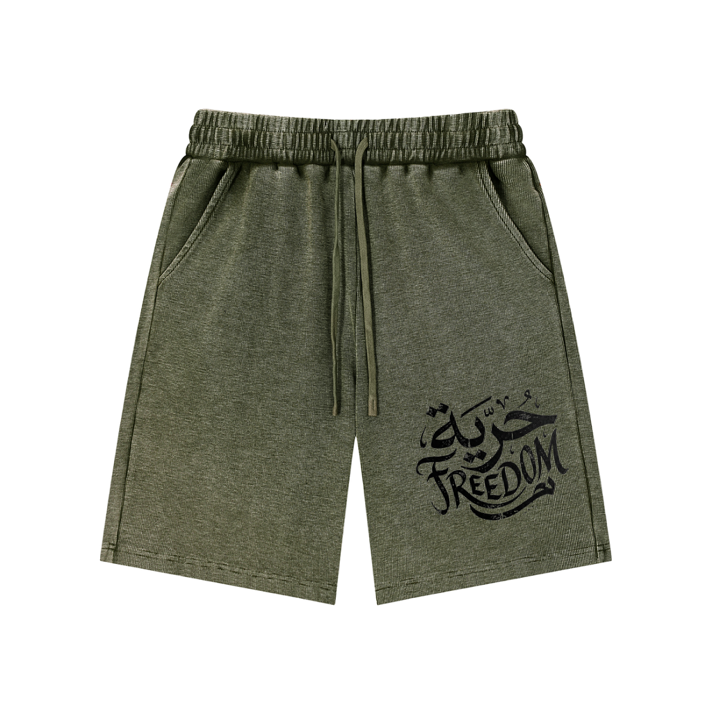 FREEDOM — Mineral Wash Waffle Knit Shorts