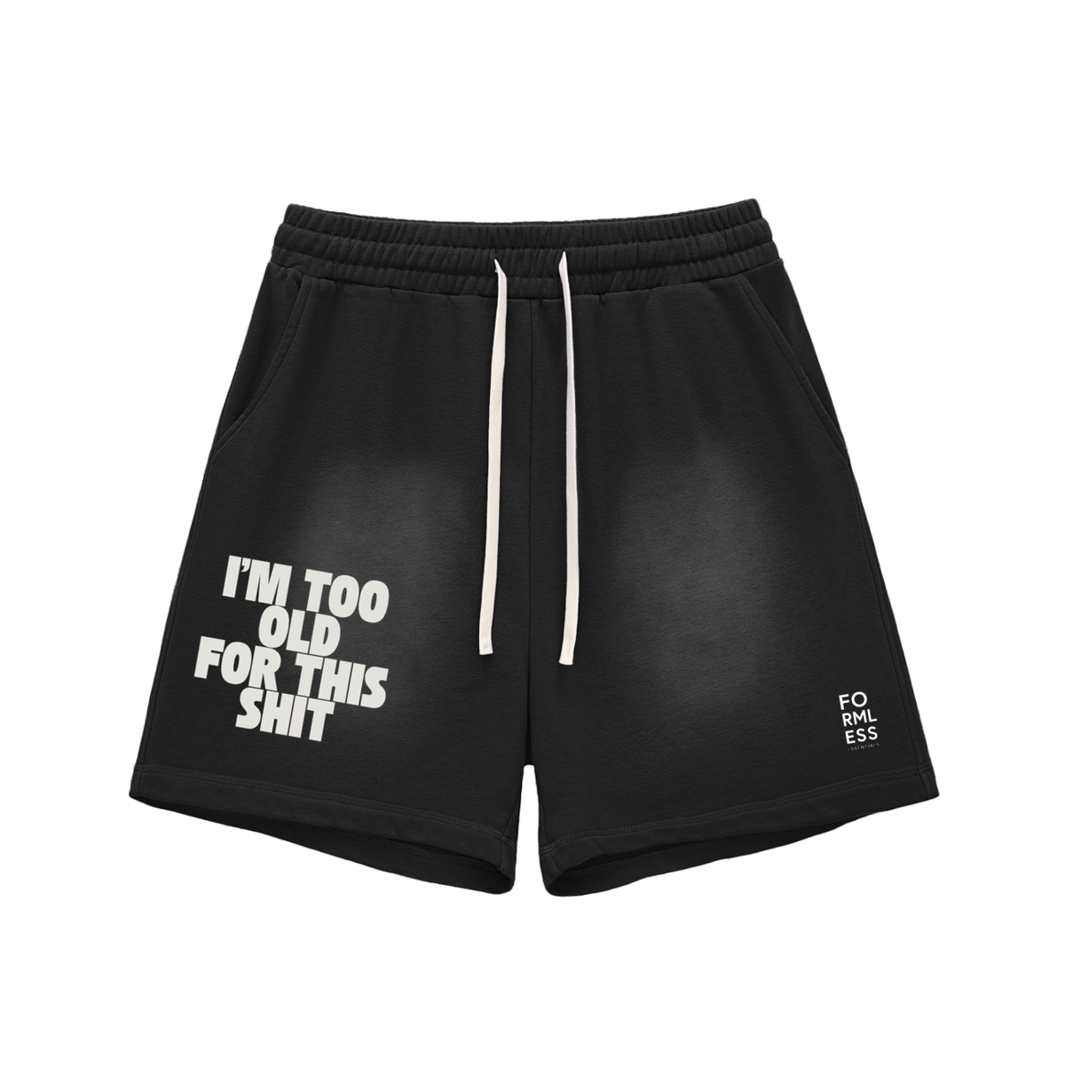 Sun Fade Raw Edge Cotton Shorts