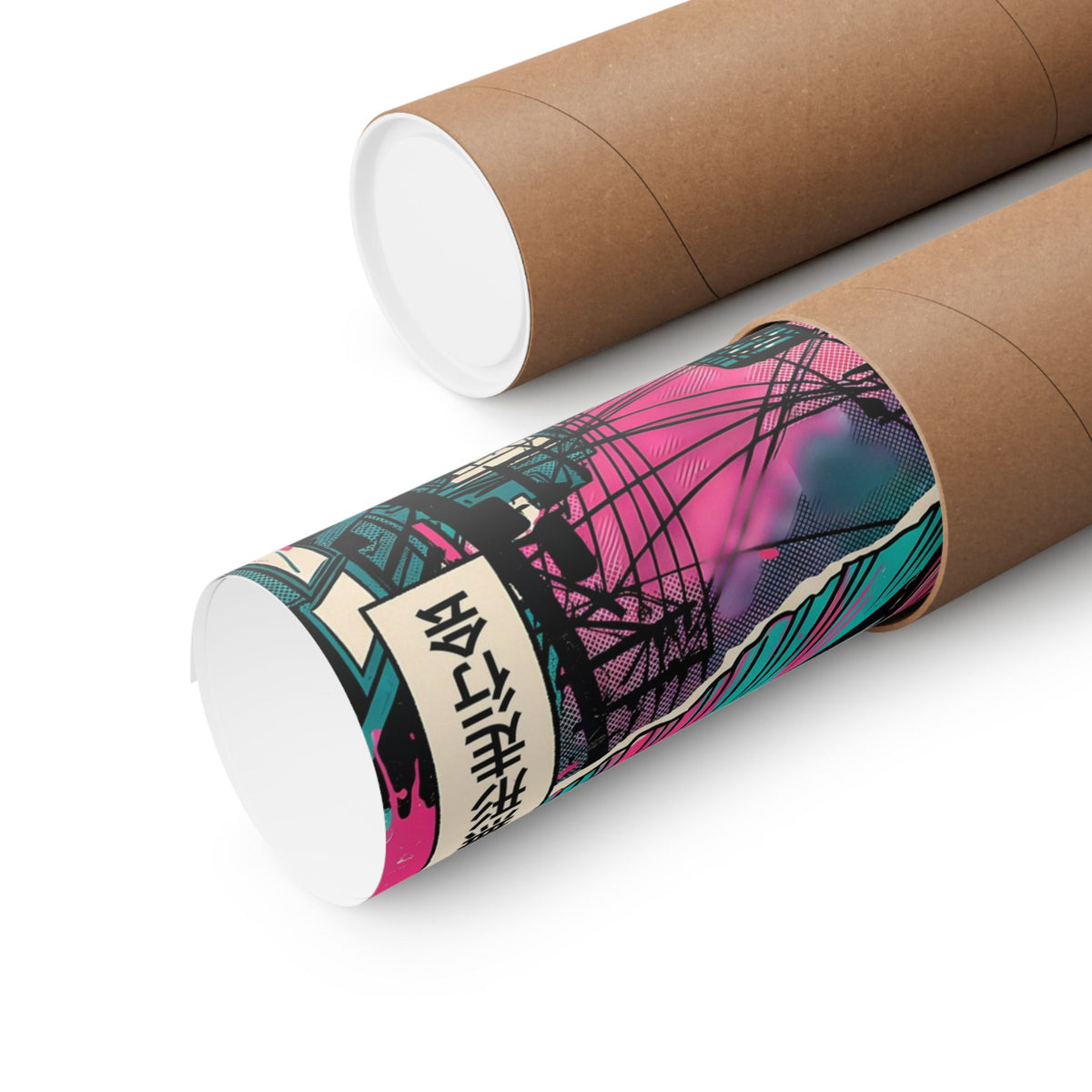 夜明けまで UNTIL DAWN poster rolled beside its kraft shipping tube