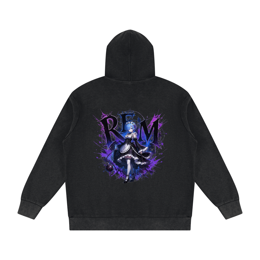 REM' — Mineral Wash Oversized Hoodie