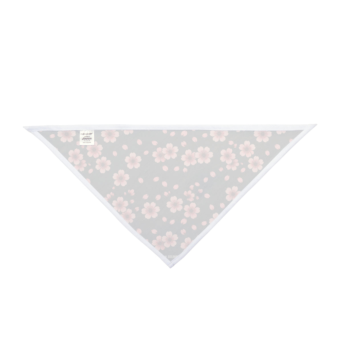 SAKURA dog bandana in black with all-over pink cherry blossom print, inside lining view | Formless