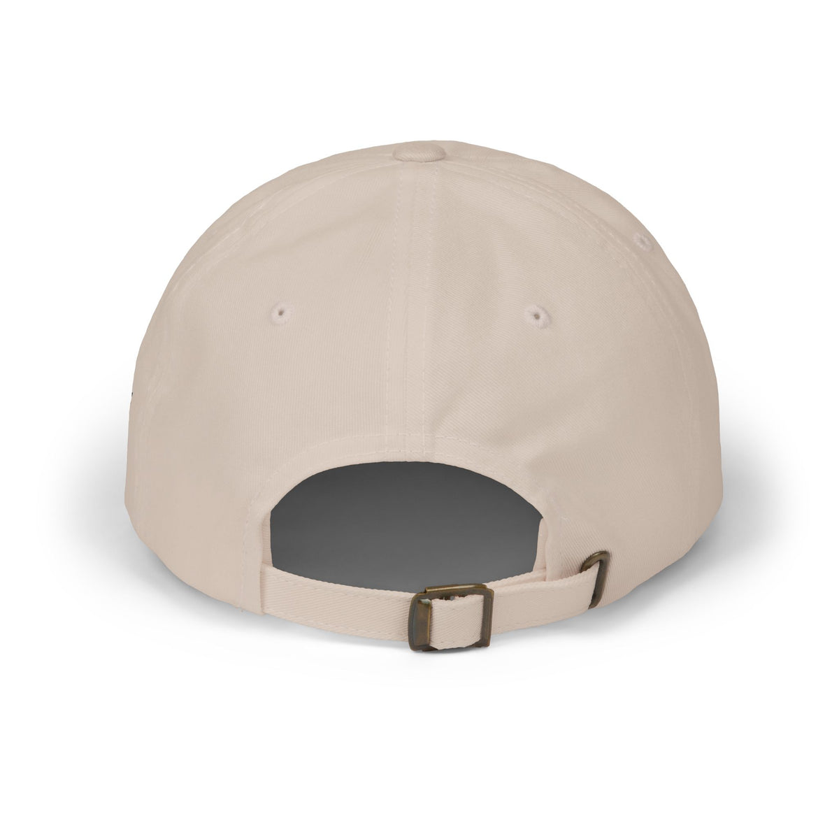Stone Formless 無形走行会 Sōkōkai embroidered JDM dad cap, back view with adjustable strap and brass buckle