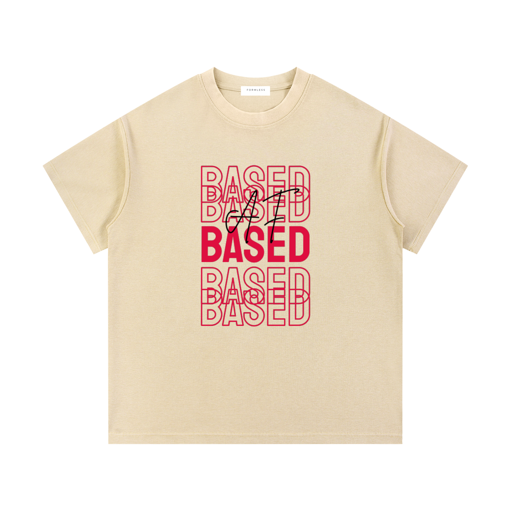 BASED AF - Washed Waffle Knit Tee