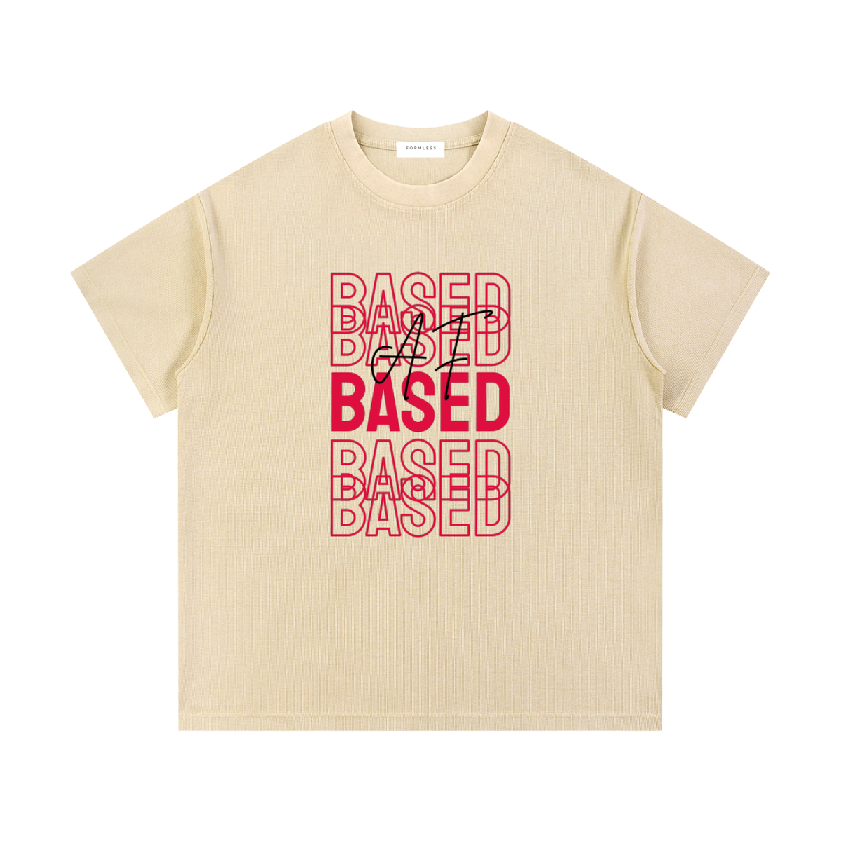 BASED AF - Washed Waffle Knit Tee