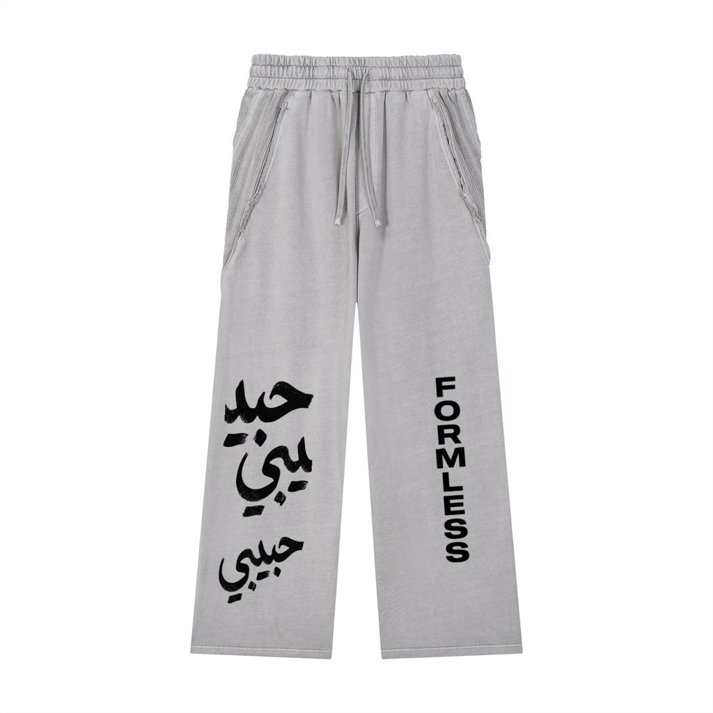HABIBI — Snow Washed Raw Hem Sweatpants