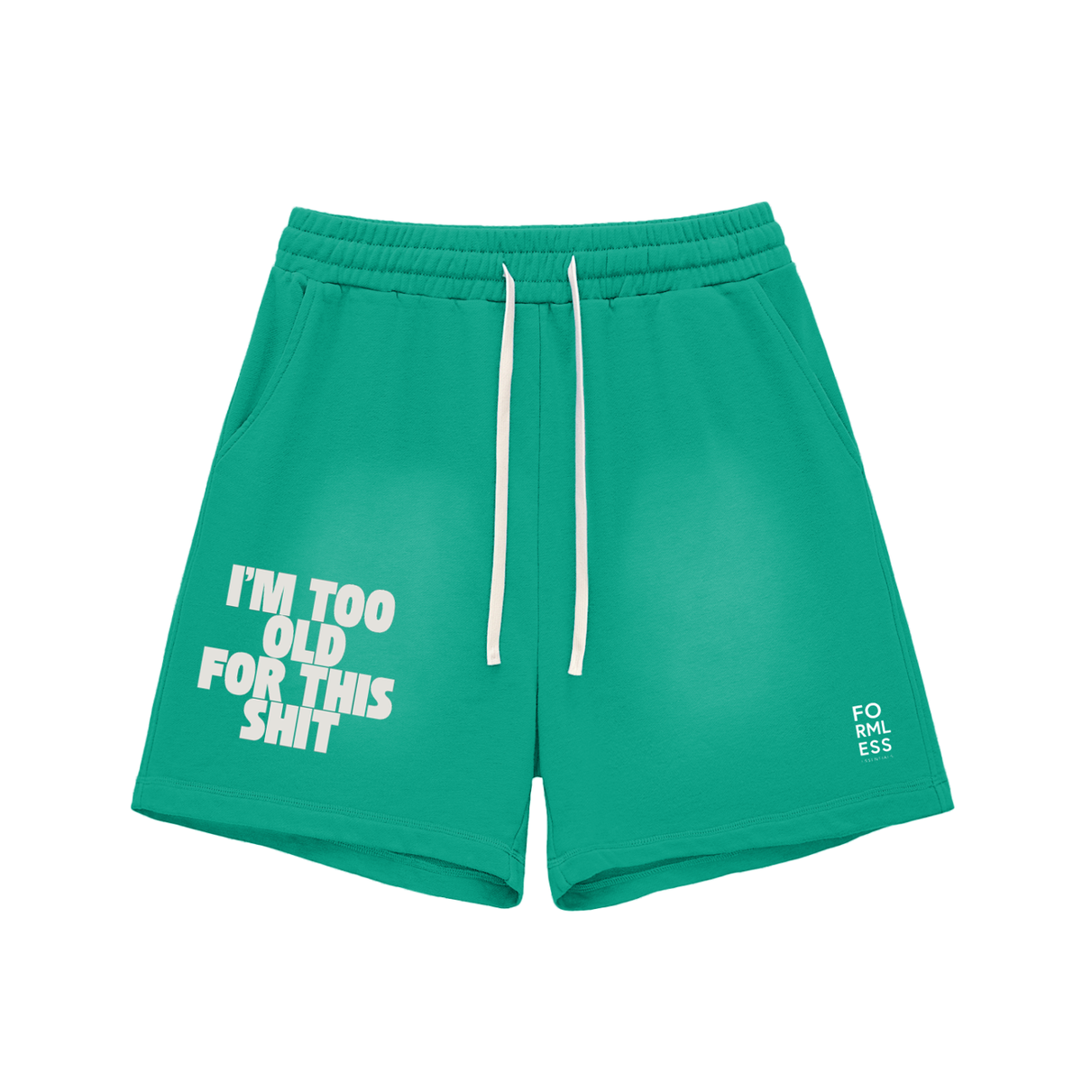 Sun Fade Raw Edge Cotton Shorts