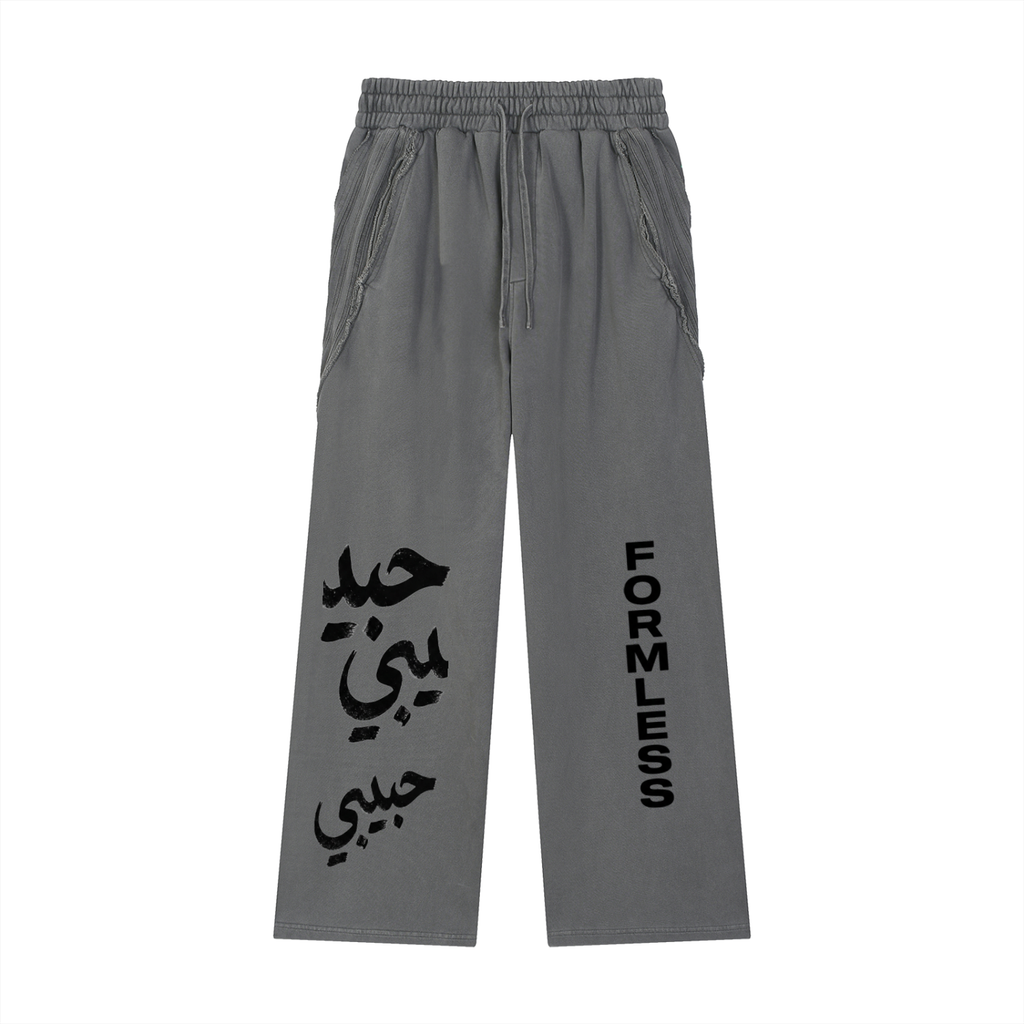 HABIBI — Snow Washed Raw Hem Sweatpants