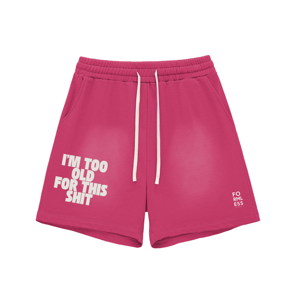 Sun Fade Raw Edge Cotton Shorts