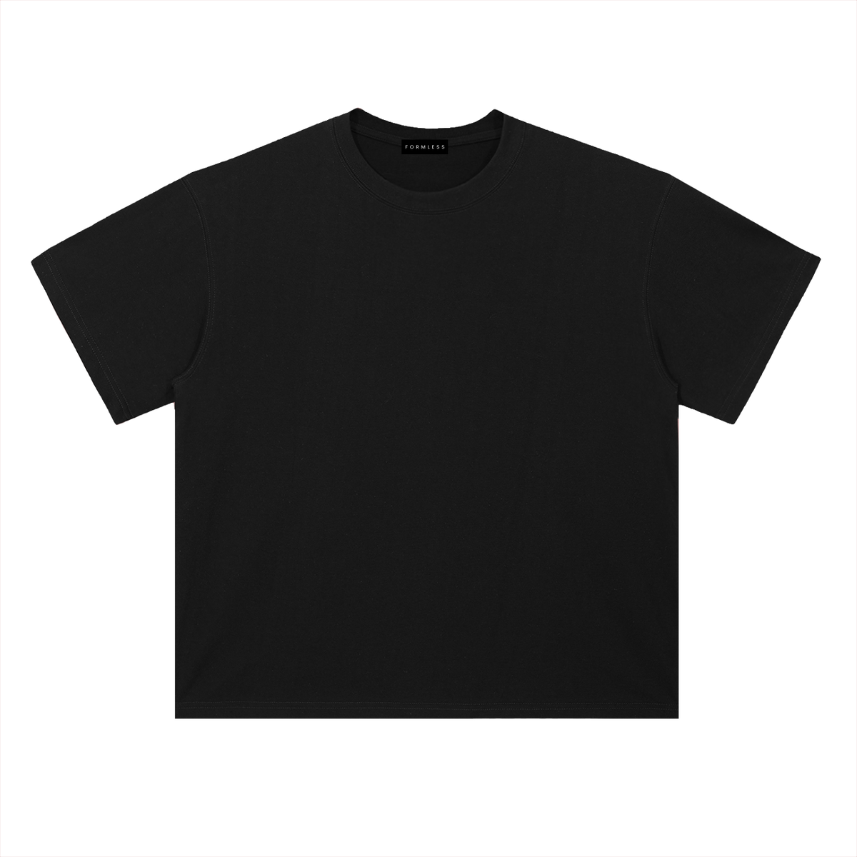 FUJI 富士 heavyweight tee in black, plain front view, no print | Formless