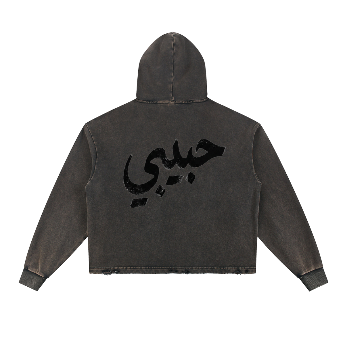 HABIBI — Vintage Washed Frayed Hem Hoodie