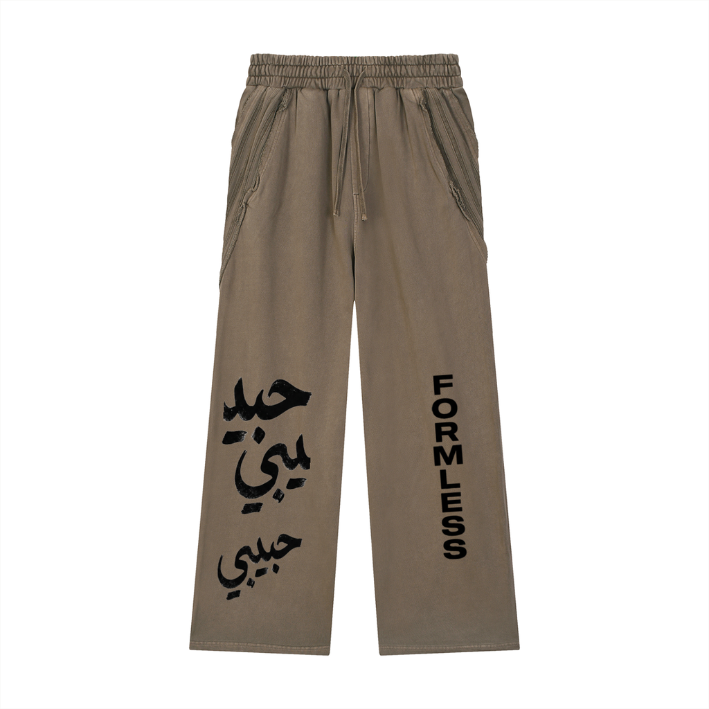 HABIBI — Snow Washed Raw Hem Sweatpants