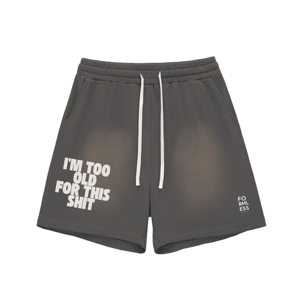 Sun Fade Raw Edge Cotton Shorts
