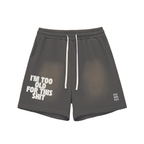Sun Fade Raw Edge Cotton Shorts