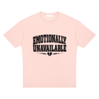 Emotionally Unavailable drop shoulder streetwear tee - detail view