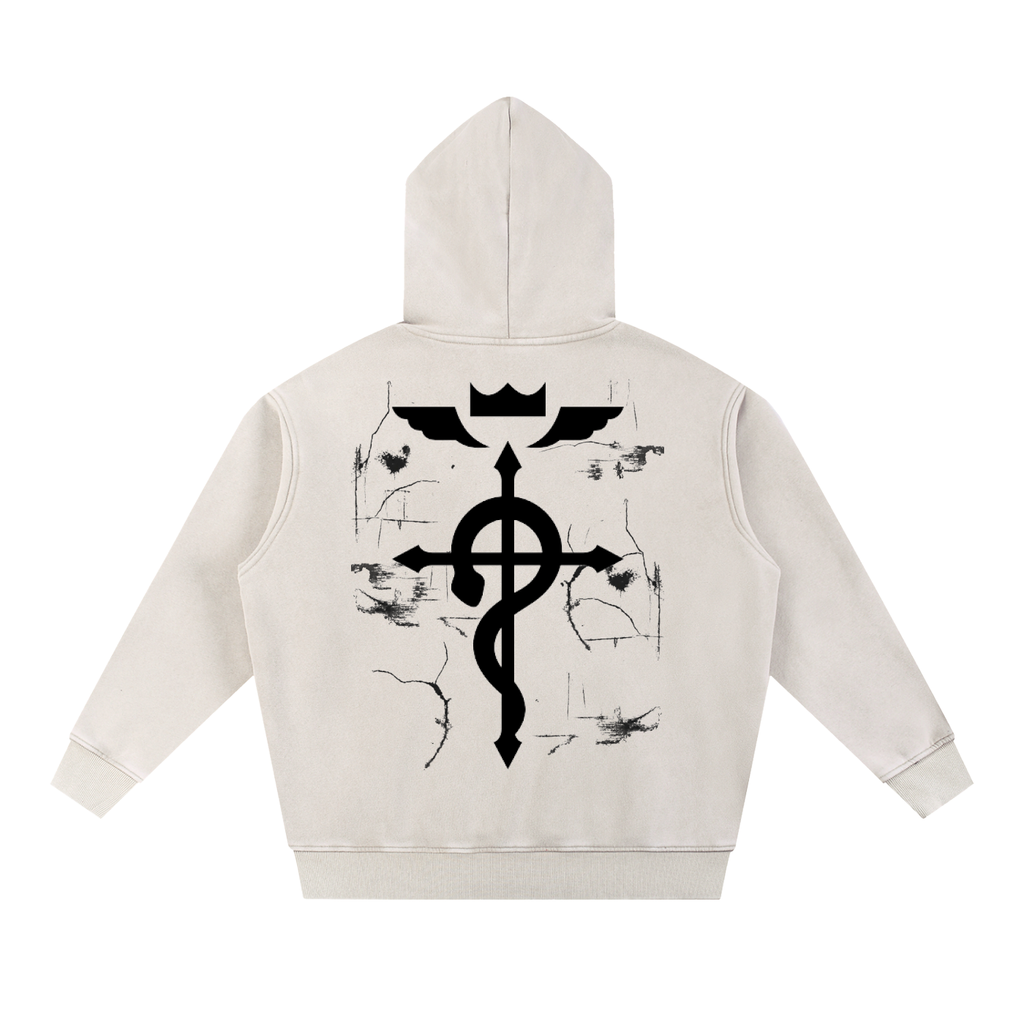 FMAB snow wash oversized fleece hoodie – view 6 | Formless