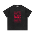 BASED AF - Washed Waffle Knit Tee
