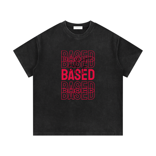 BASED AF - Washed Waffle Knit Tee