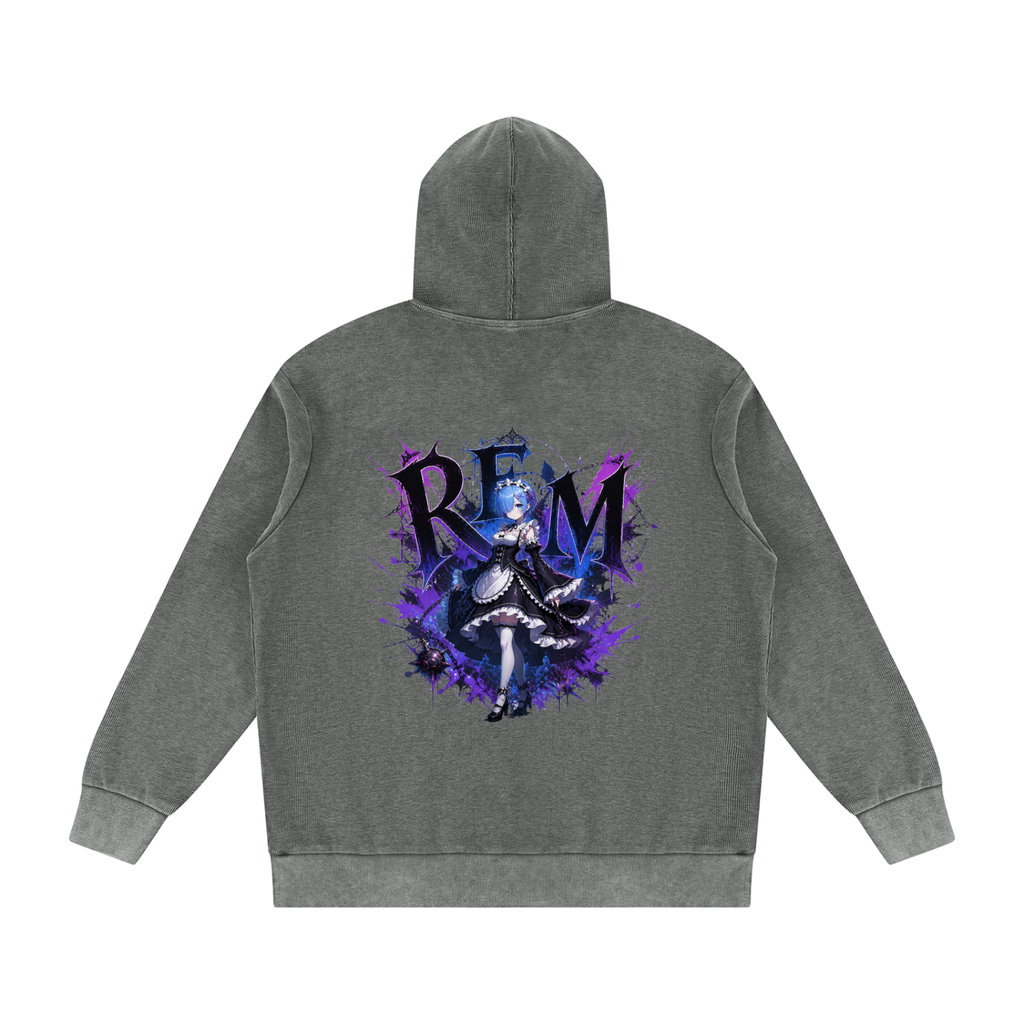 REM' — Mineral Wash Oversized Hoodie