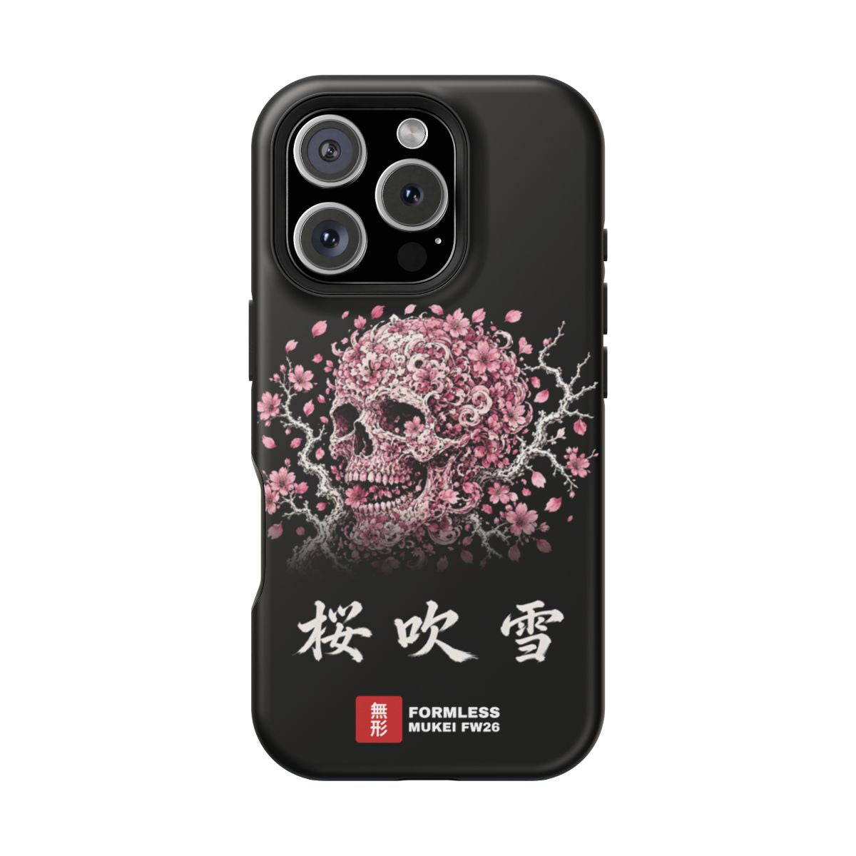 SAKURA FUBUKI magnetic tough phone case with cherry blossom skull artwork | Formless
